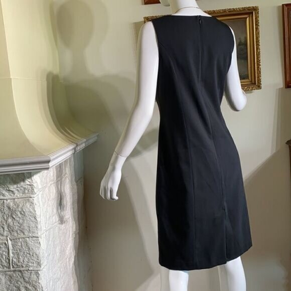 Gap Factory LBD Sleeveless Classic Black Sheath Wool Blend Dress - Picture 5 of 7